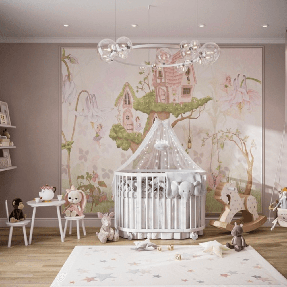 Childs cot in a nursery